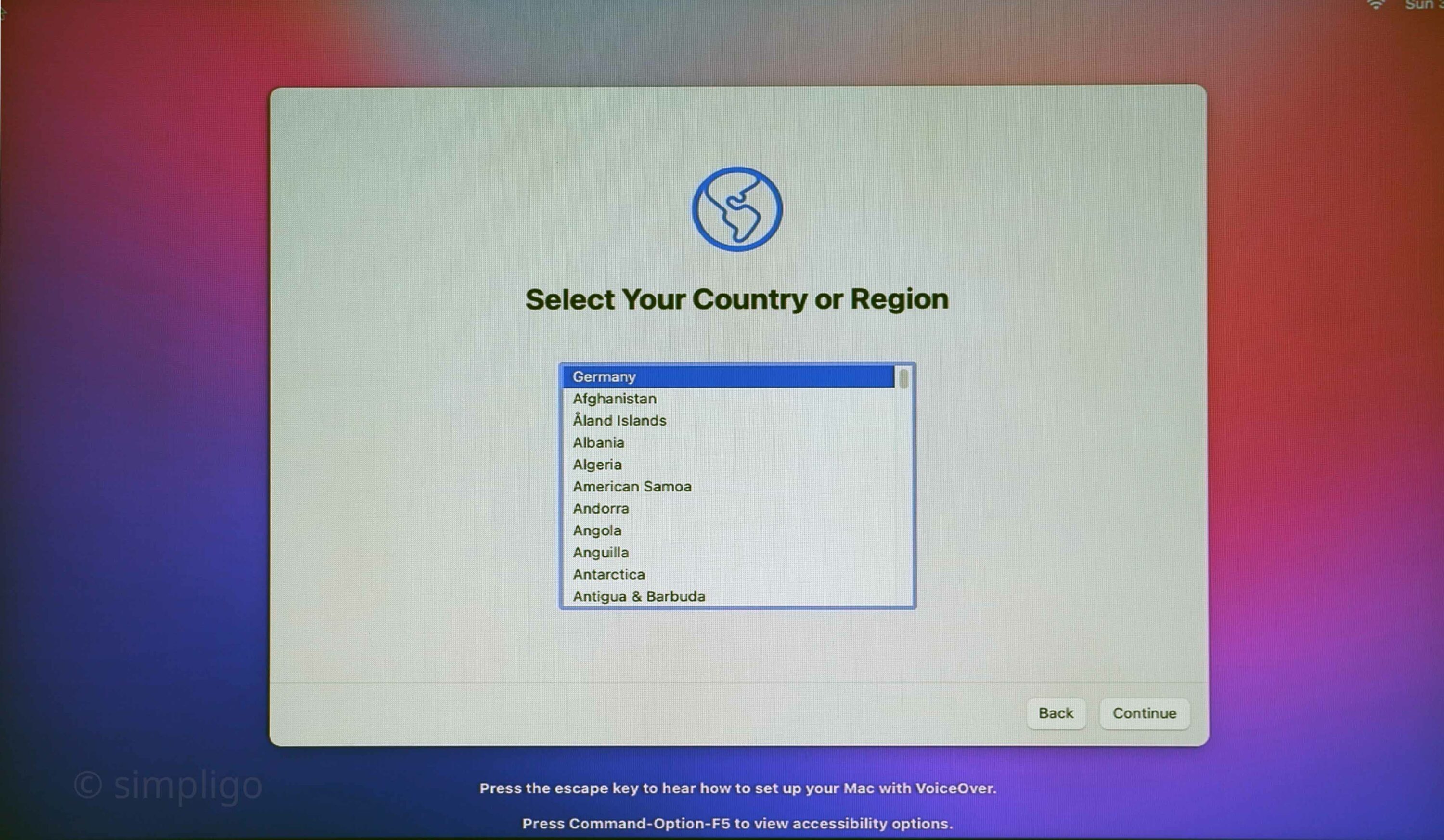 select your country